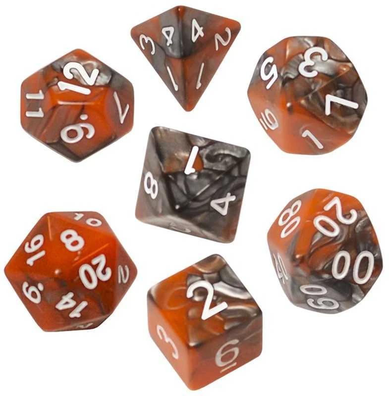 REBEL RPG kauliukų rinkinys - dviejų spalvų - Oranžinis ir pilkas