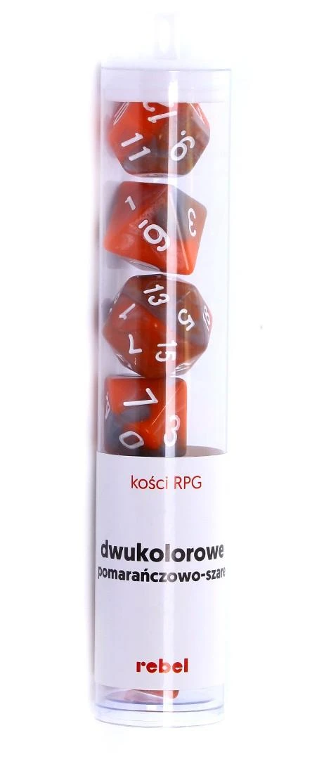 REBEL RPG kauliukų rinkinys - dviejų spalvų - Oranžinis ir pilkas