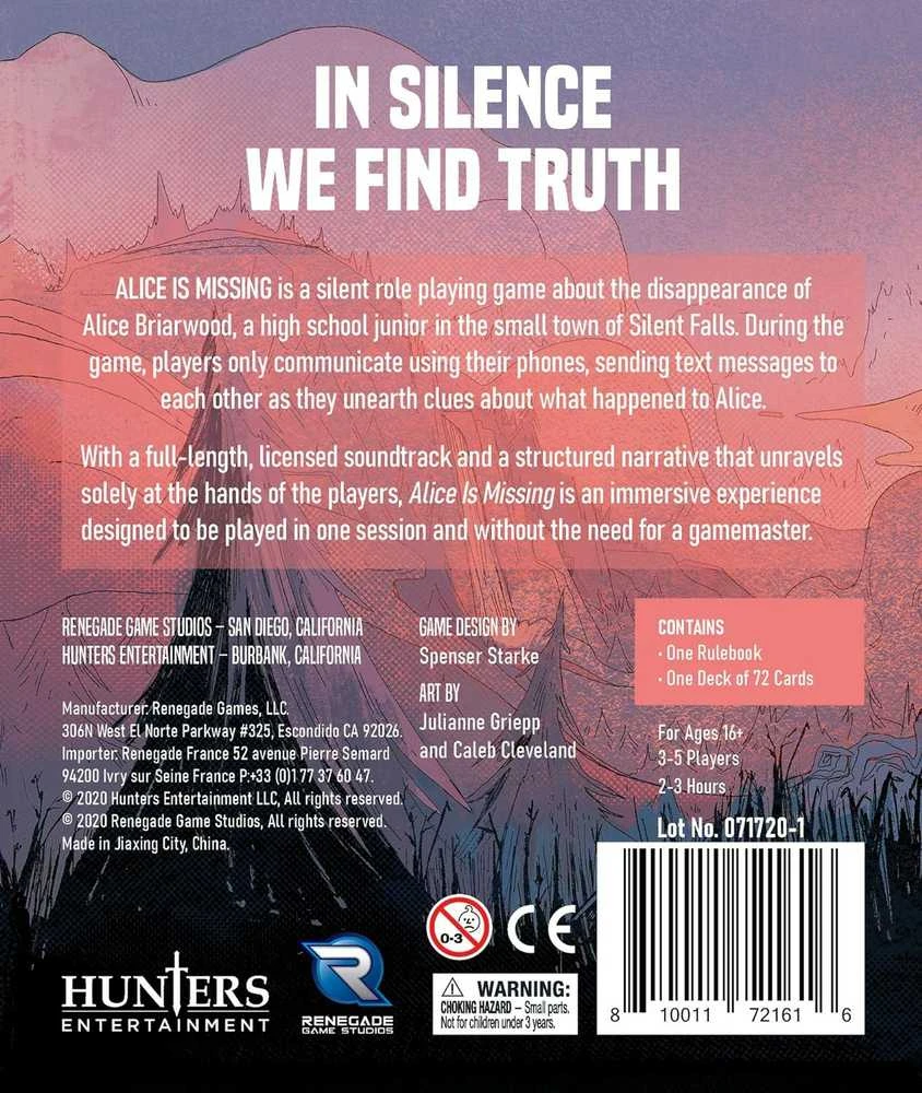 Renegade Game Studios Alice is Missing