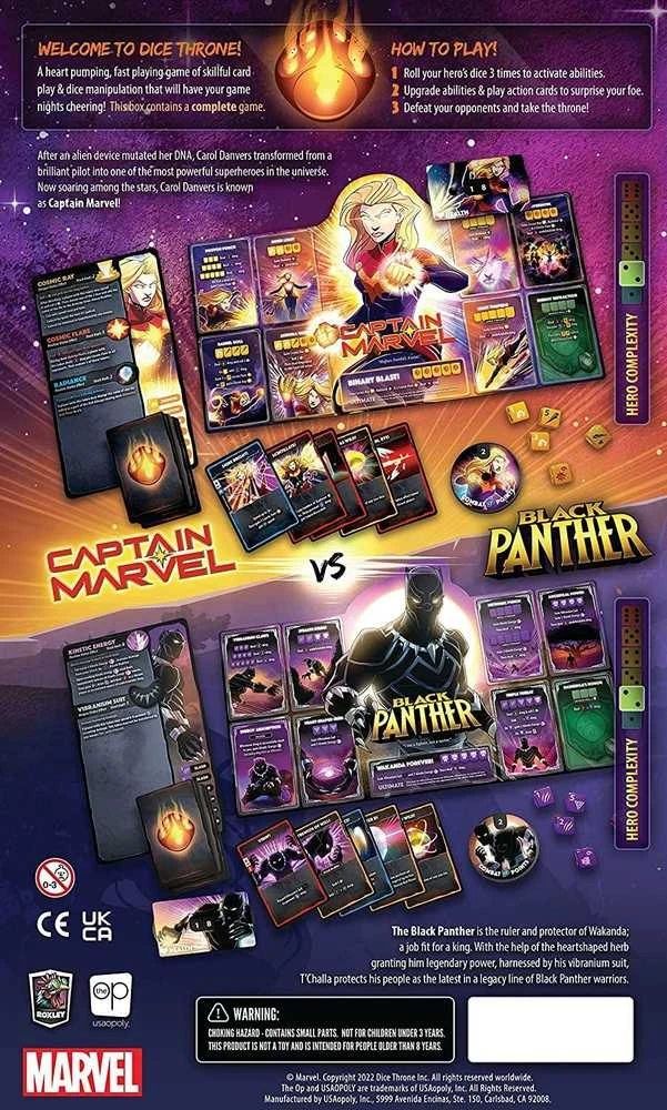 Roxley Games Marvel Dice Throne: Captain Marvel v. Juodas Panther