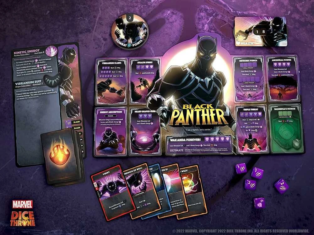 Roxley Games Marvel Dice Throne: Captain Marvel v. Juodas Panther