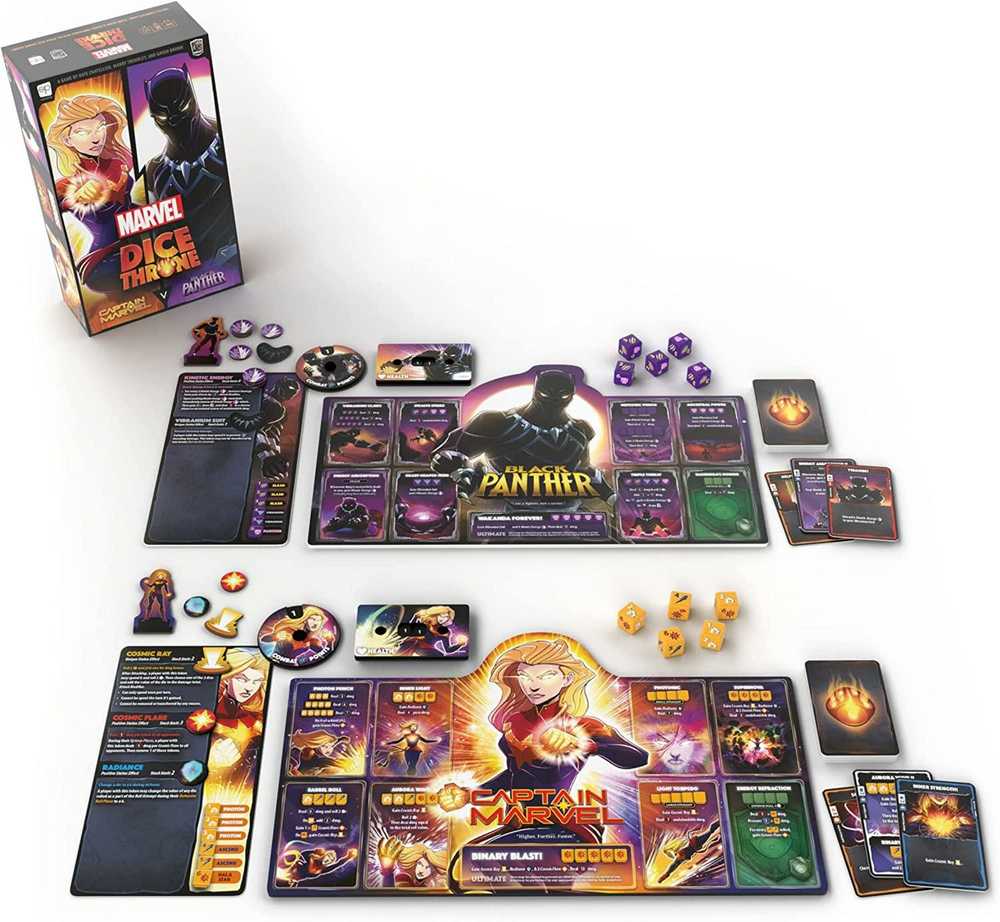 Roxley Games Marvel Dice Throne Captain Marvel v. Juodas Panther