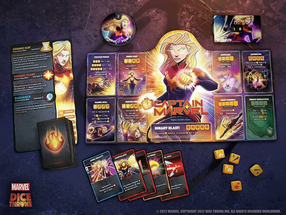 Roxley Games Marvel Dice Throne: Captain Marvel v. Juodas Panther