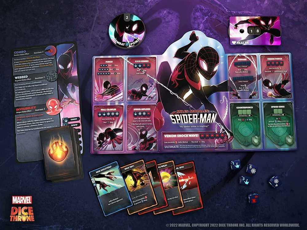 Roxley Games Marvel Dice Throne: Scarlet Witch v. Thor v. Loki v. Spider-Man