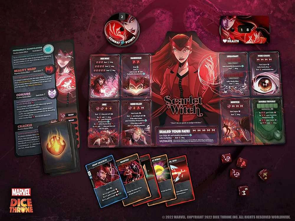 Roxley Games Marvel Dice Throne: Scarlet Witch v. Thor v. Loki v. Spider-Man