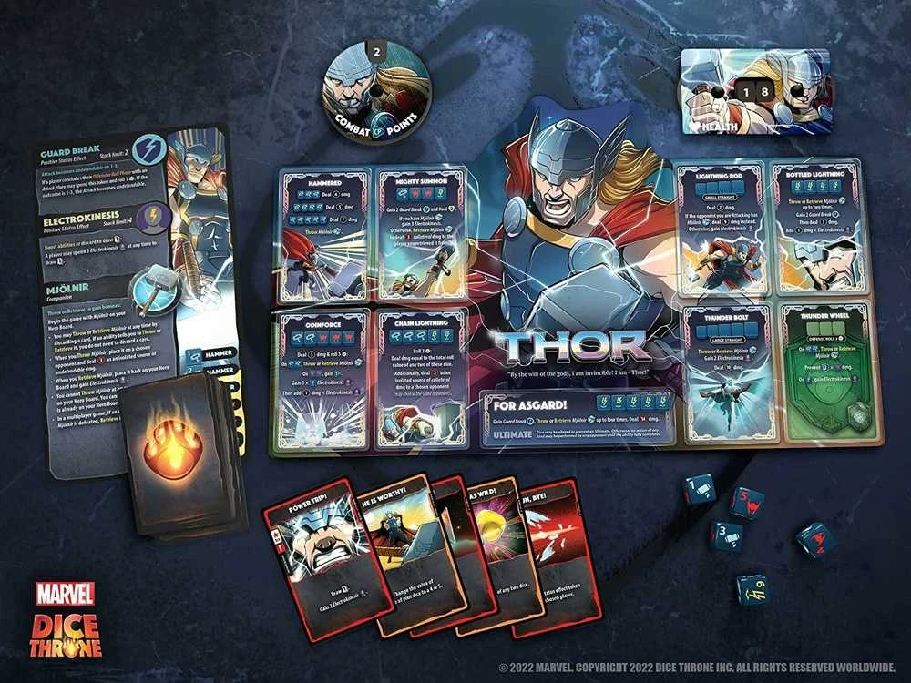 Roxley Games Marvel Dice Throne: Scarlet Witch v. Thor v. Loki v. Spider-Man