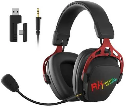 Royal Kludge HG103 belaidės ausinės | 2.4G, BT, 3.5mm | Juodas Ops