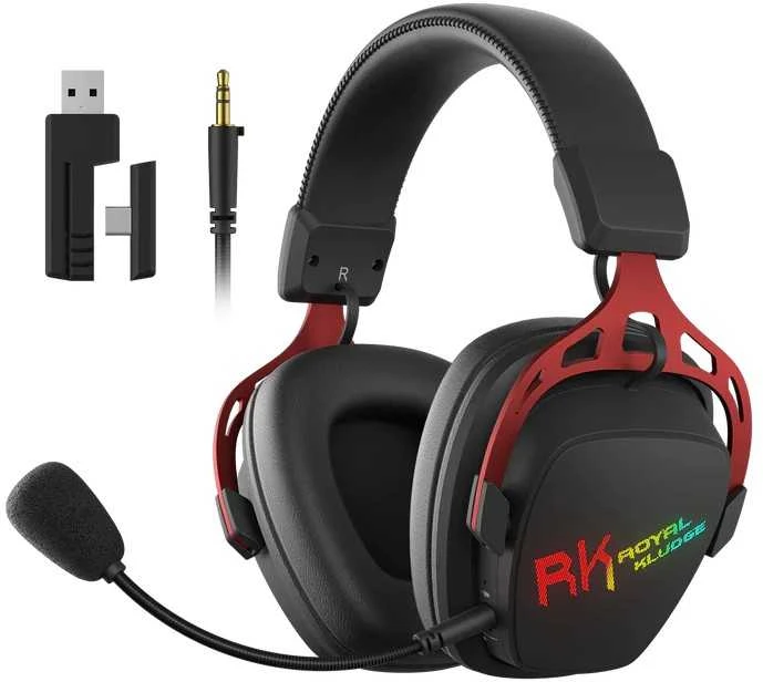 Royal Kludge HG103 belaidės ausinės | 2.4G, BT, 3.5mm | Juodas Ops