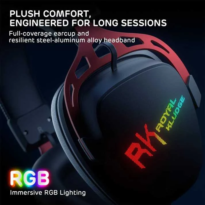 Royal Kludge HG103 belaidės ausinės | 2.4G, BT, 3.5mm | Cyborg Baltas