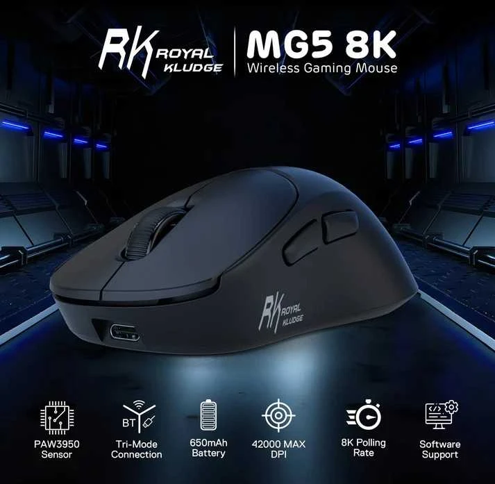 Bevielė Žaidimų Pelė Royal Kludge MG5 (Panda)