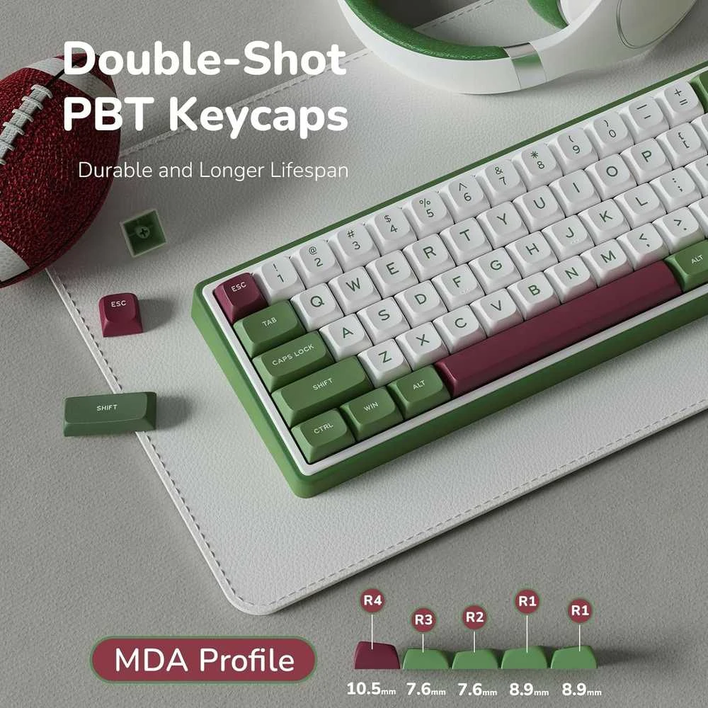 Royal Kludge R65 RGB Žalias sand laidinė mechaninė klaviatūra | 60%, Brown switches, US