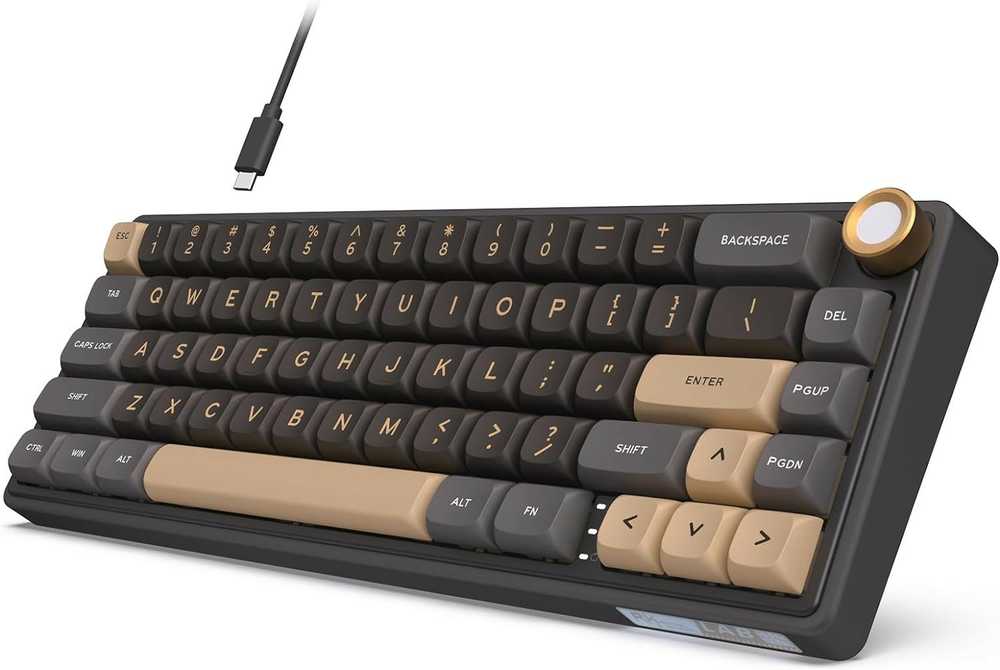 Royal Kludge R65 RGB Phantom laidinė mechaninė klaviatūra | 60%, Brown switches, US