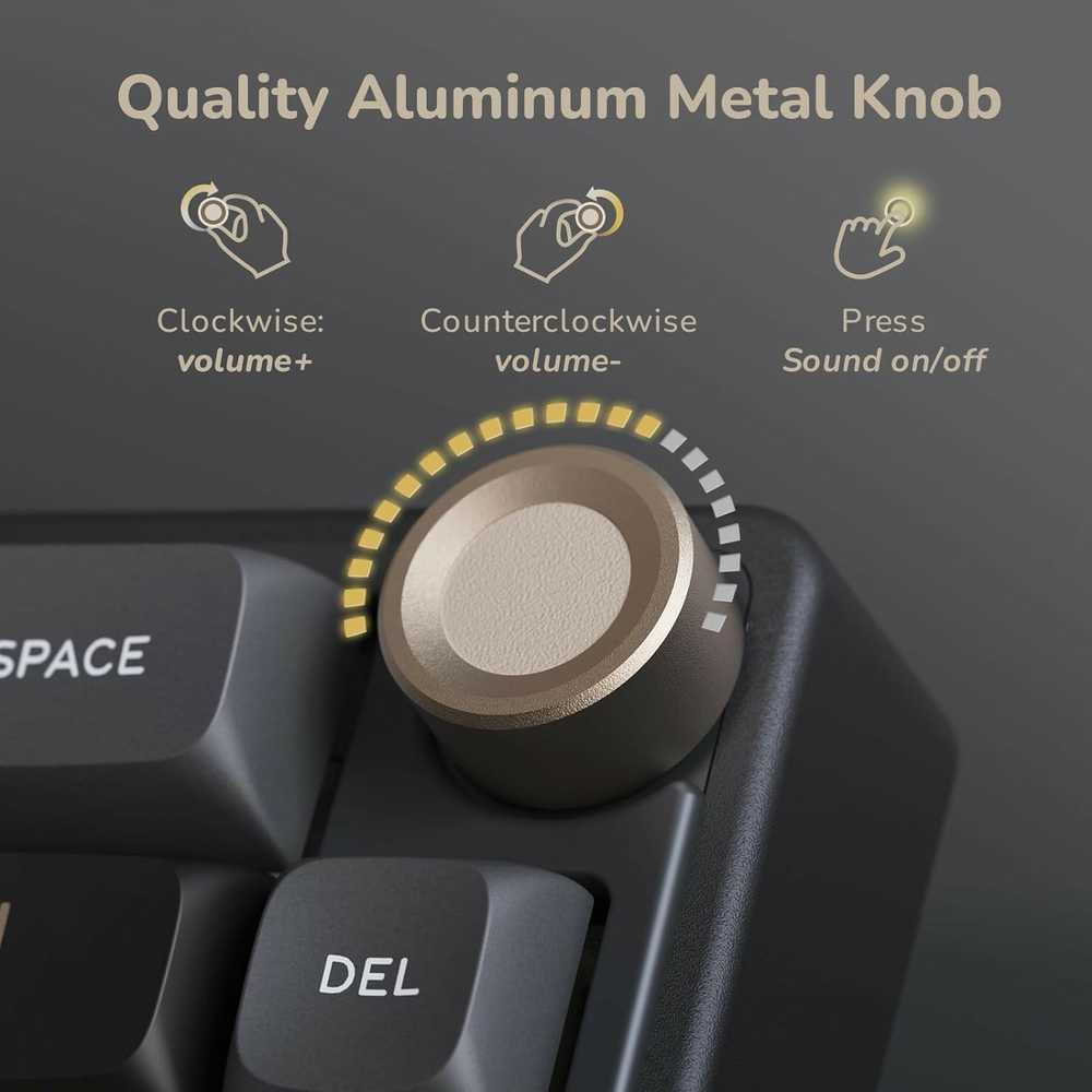 Royal Kludge R65 RGB Phantom laidinė mechaninė klaviatūra | 60%, Brown switches, US