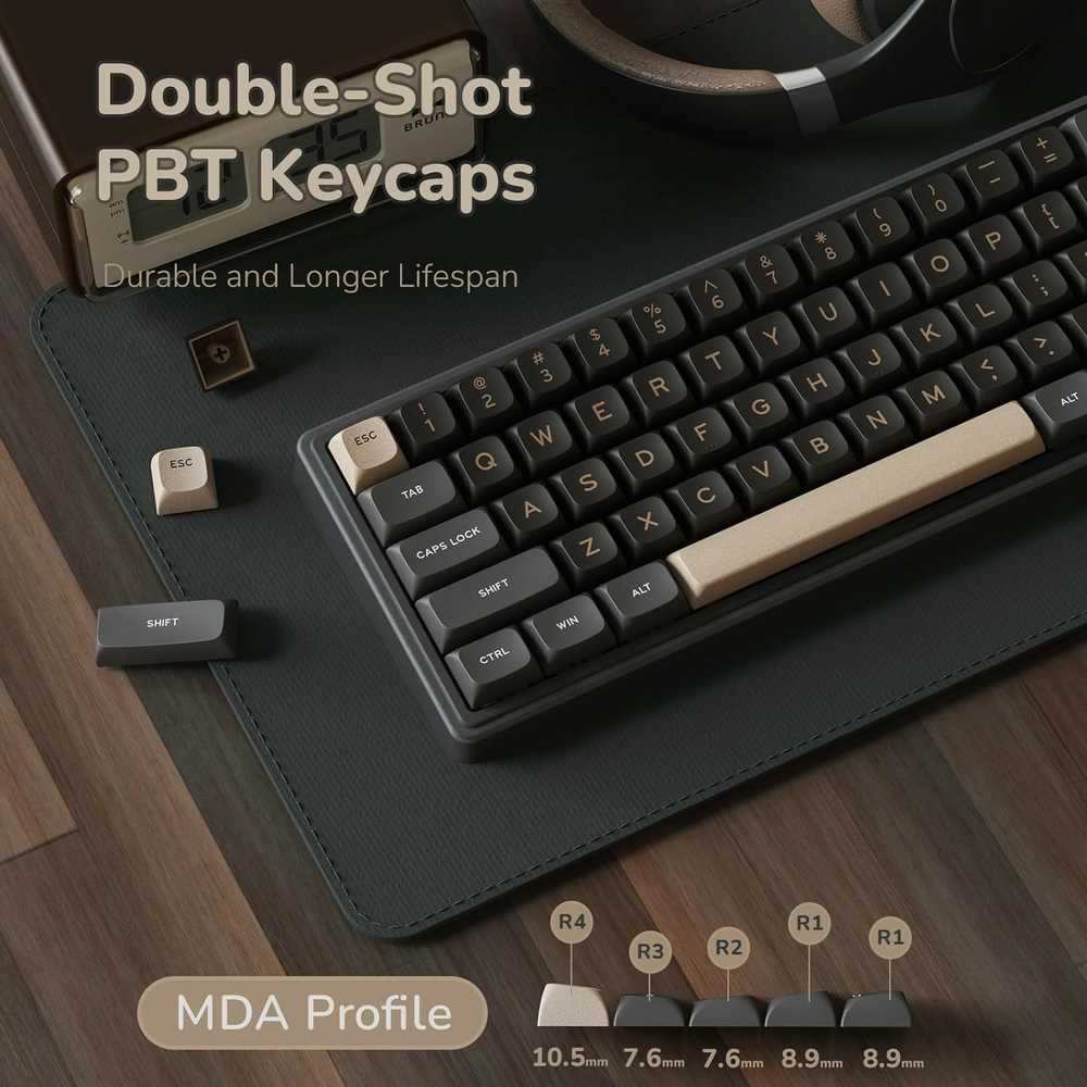 Royal Kludge R65 RGB Phantom laidinė mechaninė klaviatūra | 60%, Brown switches, US