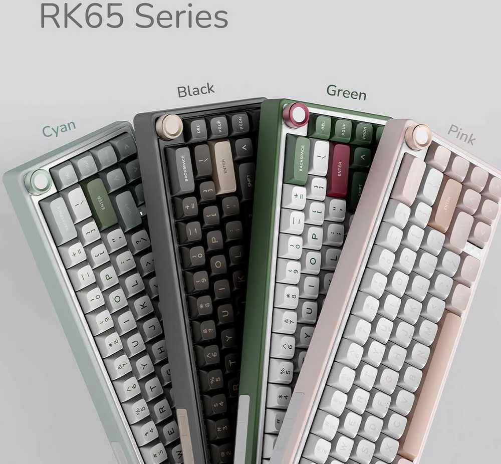 Royal Kludge R65 RGB Phantom laidinė mechaninė klaviatūra | 60%, Chartreuse switches, US
