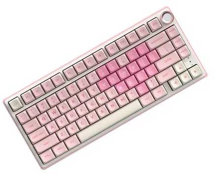 Royal Kludge R75 RGB Rožinė Melody laidinė klaviatūra | 75%, Hot-swap, Kremas switches, US