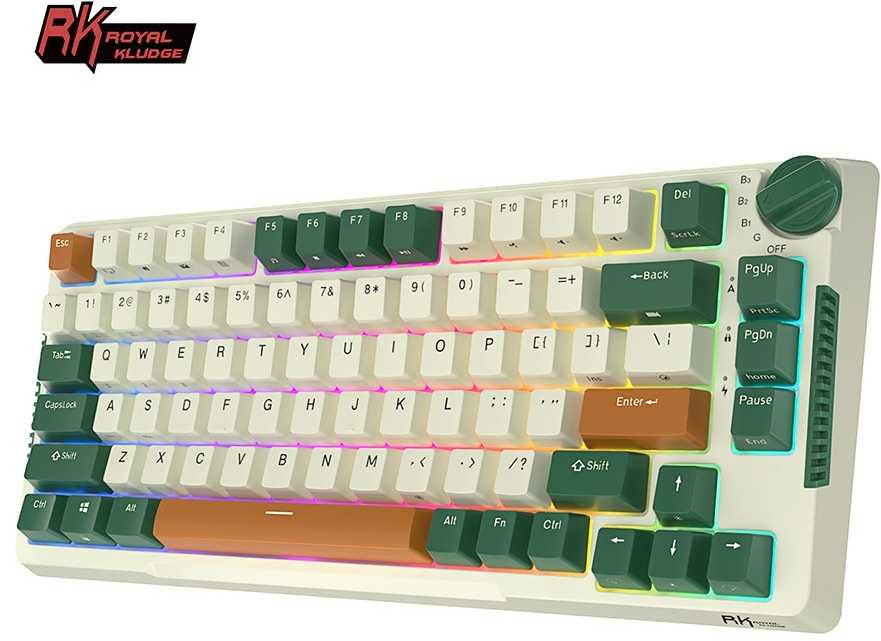 Royal Kludge RH81 Time machine belaidė mechaninė klaviatūra | 75% Hot-swap, RGB, Brown Switches, US