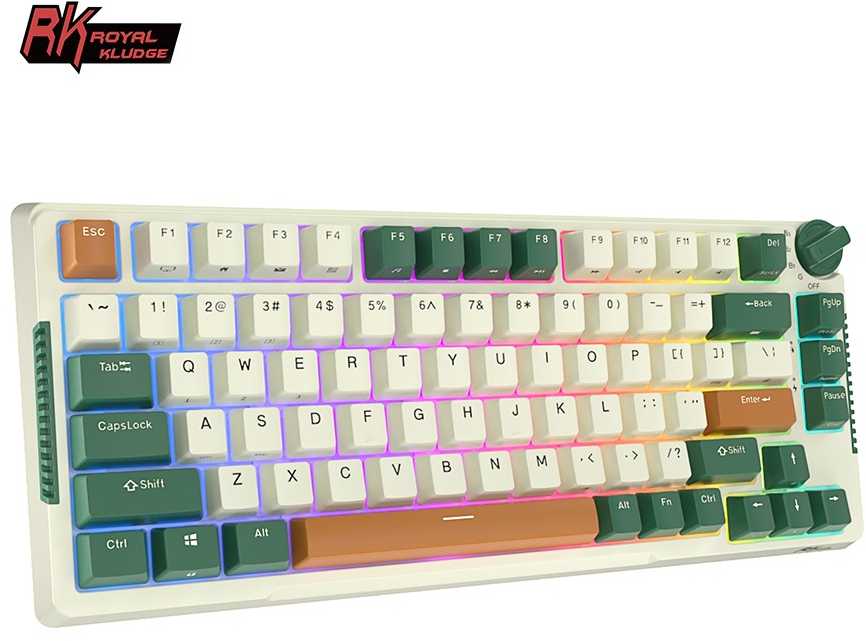Royal Kludge RH81 Time machine belaidė mechaninė klaviatūra | 75% Hot-swap, RGB, Brown Switches, US