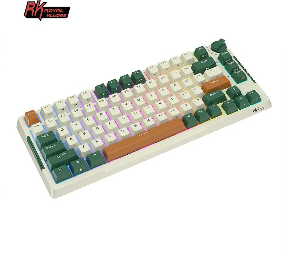 Royal Kludge RH81 Time machine belaidė mechaninė klaviatūra | 75% Hot-swap, RGB, Brown Switches, US