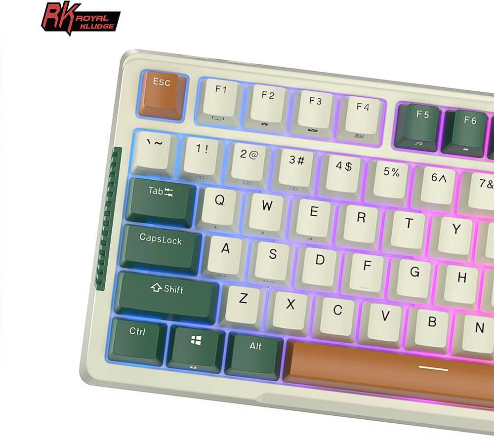 Royal Kludge RH81 Time machine belaidė mechaninė klaviatūra | 75% Hot-swap, RGB, Brown Switches, US