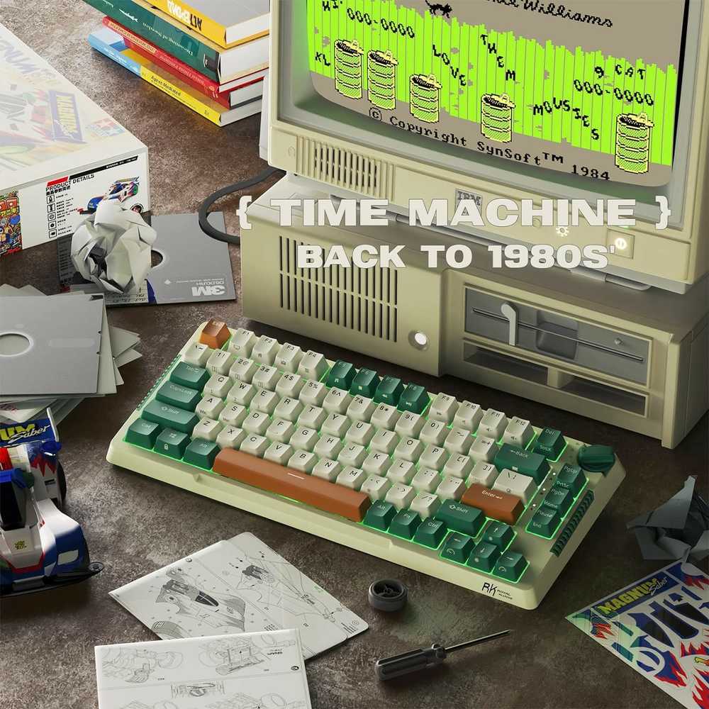 Royal Kludge RH81 Time machine belaidė mechaninė klaviatūra | 75% Hot-swap, RGB, Brown Switches, US