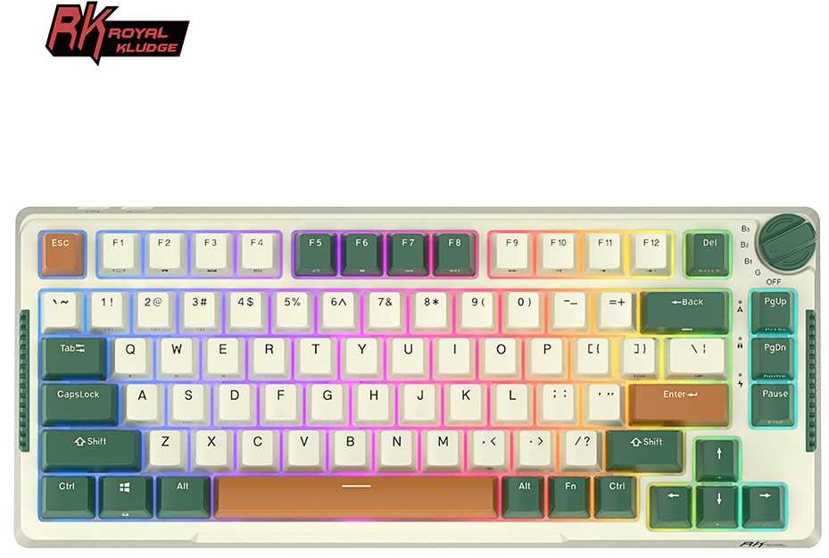 Royal Kludge RH81 Time machine belaidė mechaninė klaviatūra | 75% Hot-swap, RGB, Brown Switches, US