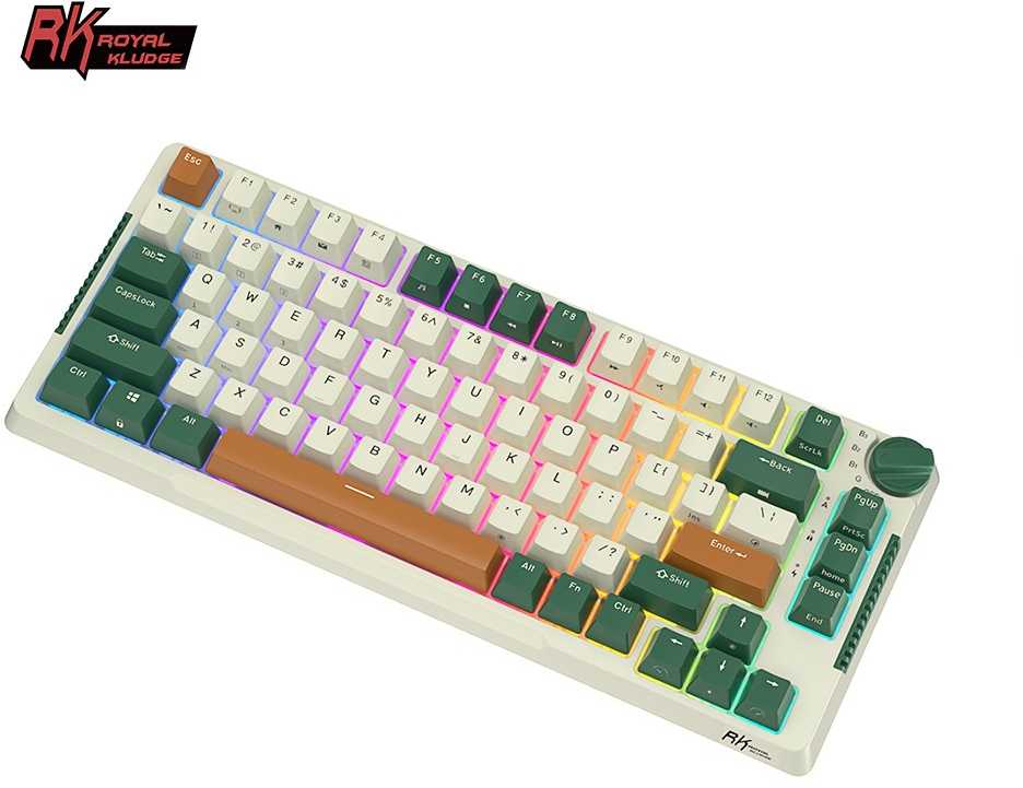 Royal Kludge RH81 Time machine belaidė mechaninė klaviatūra | 75% Hot-swap, RGB, Brown Switches, US
