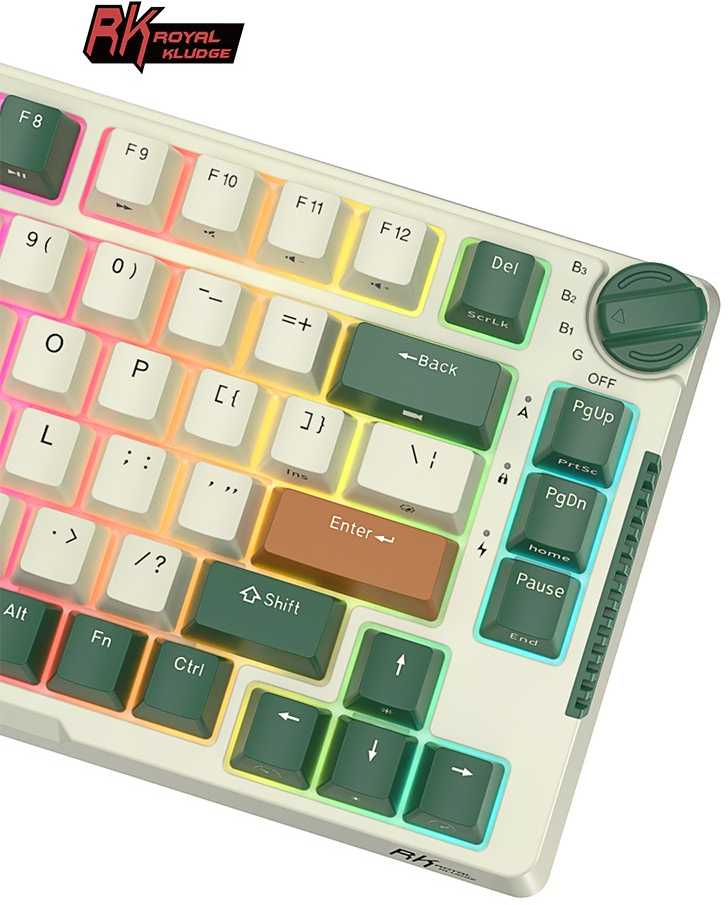 Royal Kludge RH81 Time machine belaidė mechaninė klaviatūra | 75% Hot-swap, RGB, Brown Switches, US