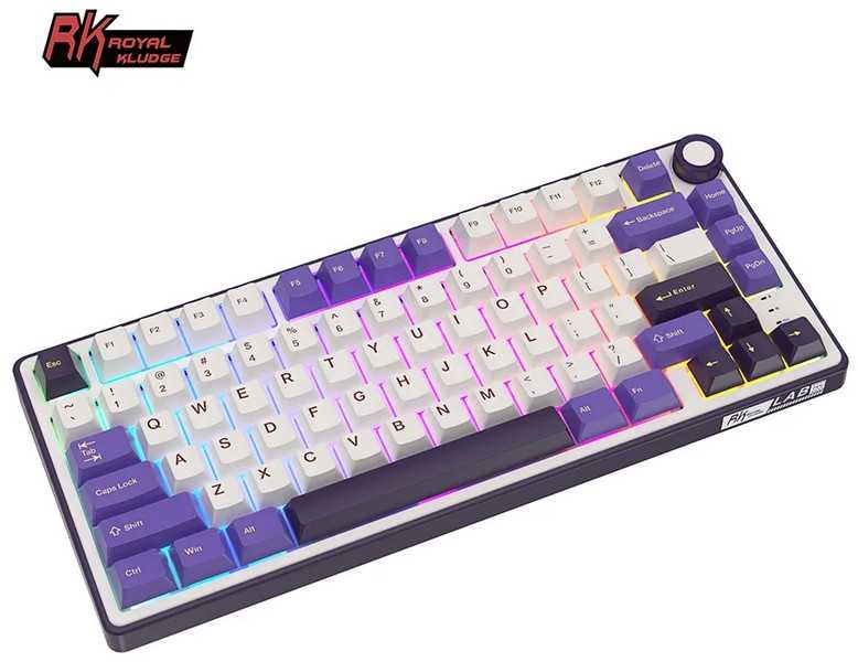 Royal Kludge RK R75 RGB Blackberry laidinė klaviatūra | 75%, Hot-swap, Brown switches, US
