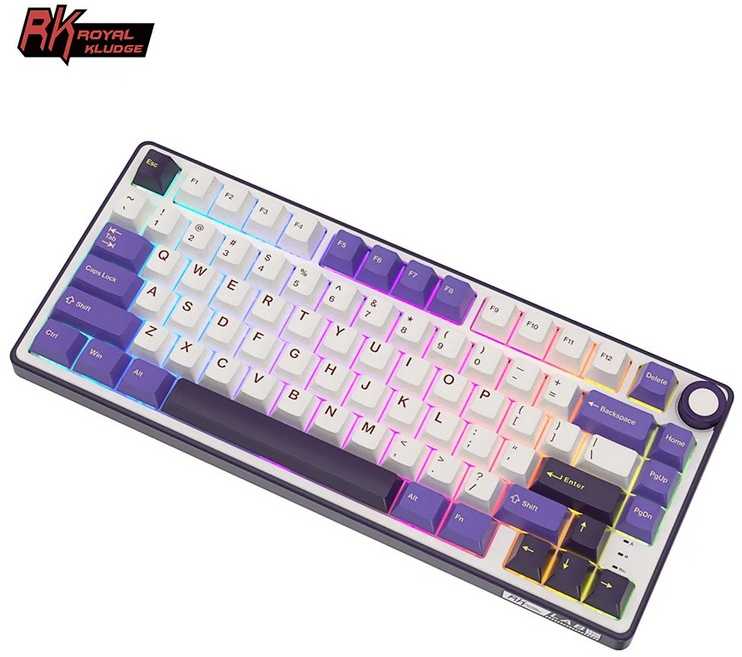 Royal Kludge RK R75 RGB Blackberry laidinė klaviatūra | 75%, Hot-swap, Brown switches, US