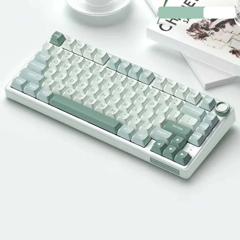 Royal Kludge RK R75 Sidabrinis Switches Skycyan Žaidimų klaviatūra baltos spalvos