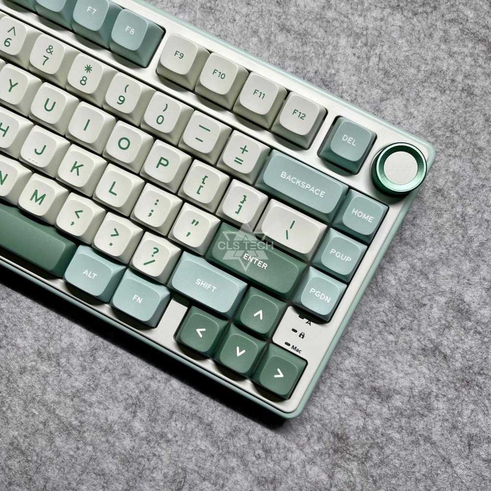 Royal Kludge RK R75 RGB Sky Cyan laidinė klaviatūra | 75%, Hot-swap, Mėlyna switches, US