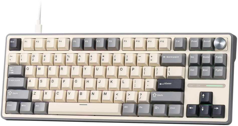 Royal Kludge RK R87 Pro - US išdėstymas - Hot-Swappable Brown Switches - Pilkas (Pilka) Mechaninė Žaidimų Klaviatūra