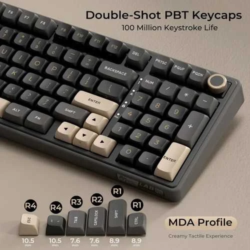 Royal Kludge RK-R98 RGB Phantom laidinė klaviatūra | 96%, Hot-swap, rusvai gelsvas switches, US