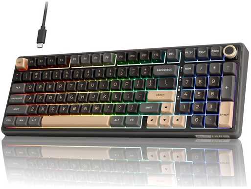 Royal Kludge RK-R98 RGB Phantom laidinė klaviatūra | 96%, Hot-swap, Kreminis switches, US