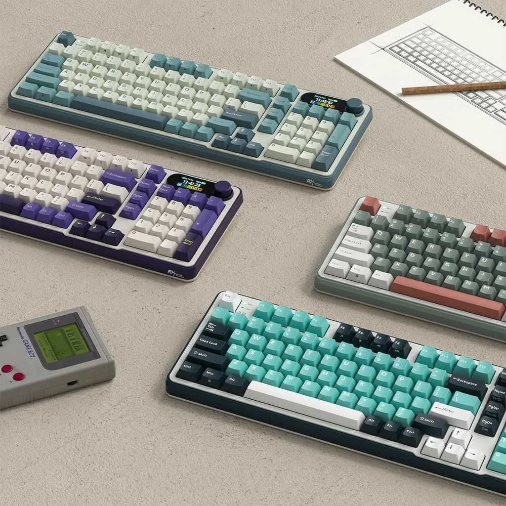 Royal Kludge RK-S98 Light Cloud belaidė klaviatūra | 96%, Hot-swap, Chartreuse switches, US