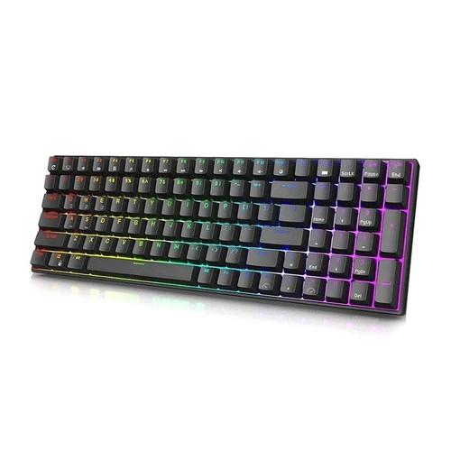Royal Kludge RK100 juoda belaidė klaviatūra | 96%, Hot-swap, Brown Switches, US