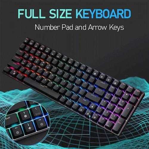 Royal Kludge RK100 juoda belaidė klaviatūra | 96%, Hot-swap, Brown Switches, US