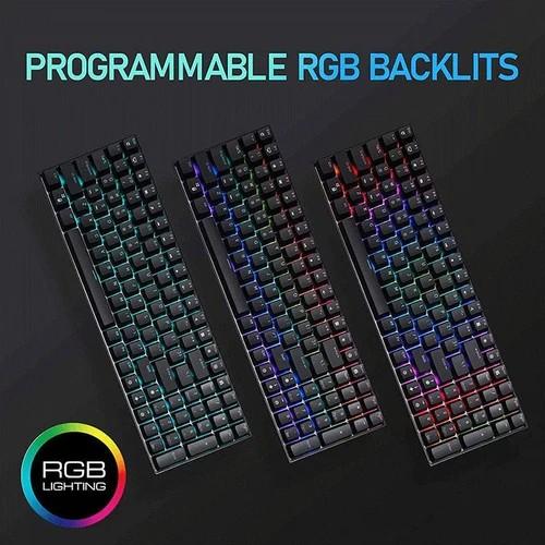Royal Kludge RK100 juoda belaidė klaviatūra | 96%, Hot-swap, Brown Switches, US