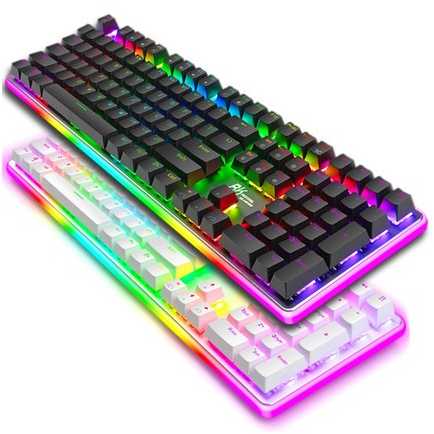 Royal Kludge RK918 RGB juoda laidinė mechaninė klaviatūra | 100%, Brown switches, US