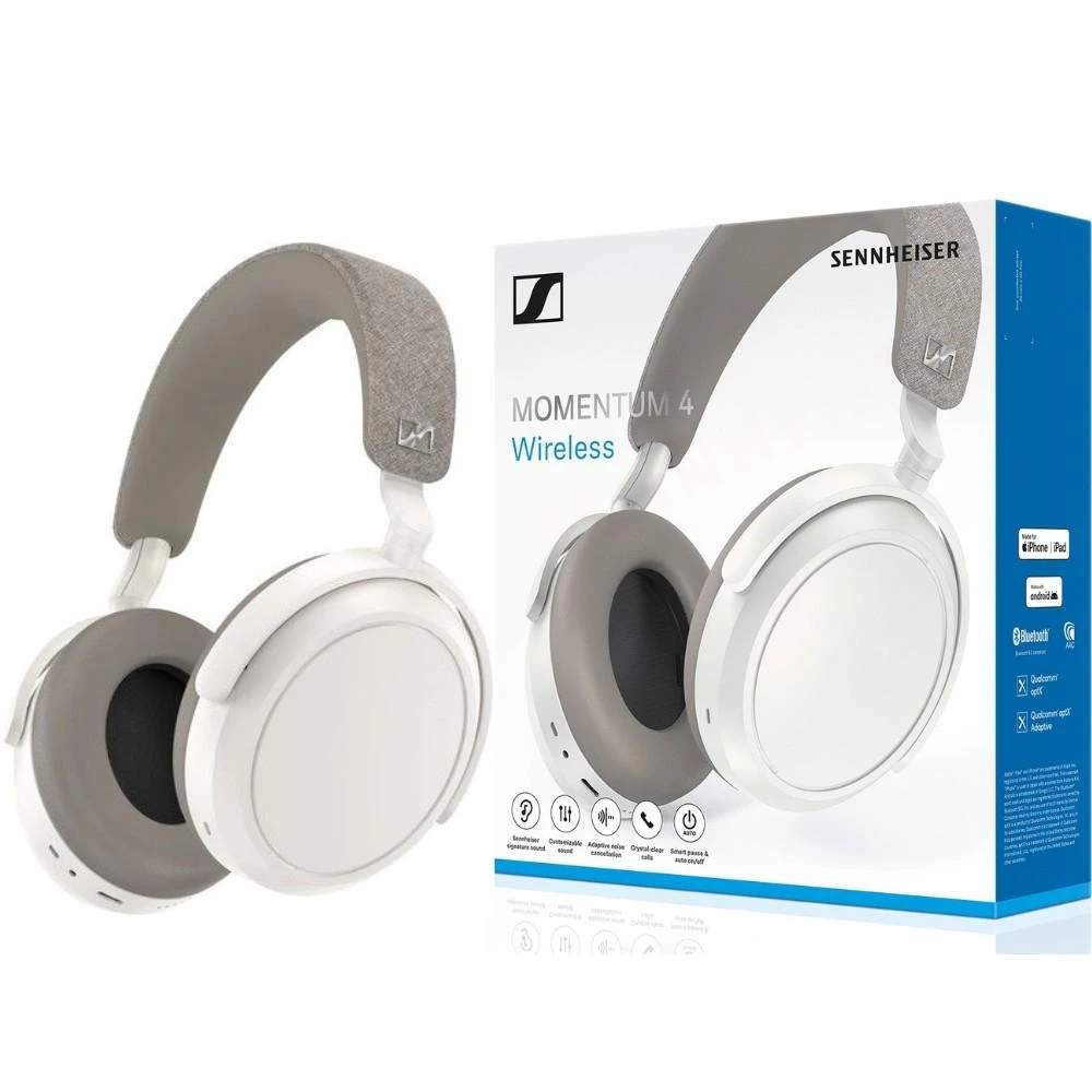 Belaidės ausinės Sennheiser Momentum Wireless 4 | ANC | Bluetooth 5.2 | Baltos