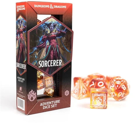 Sirius Dice Dungeons & Dragons Adventure Dice - Sorcerer: Oranžinis