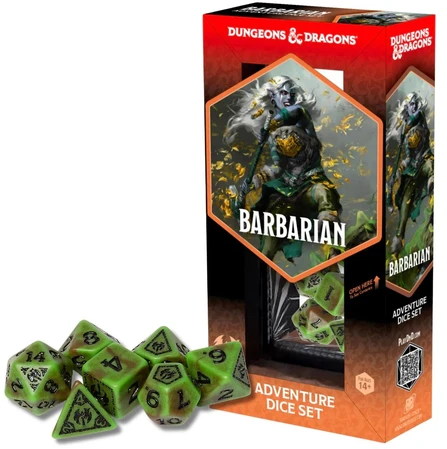 Sirius Dice Dungeons & Dragons Adventure Dice - Barbarian: Žalias / Brown