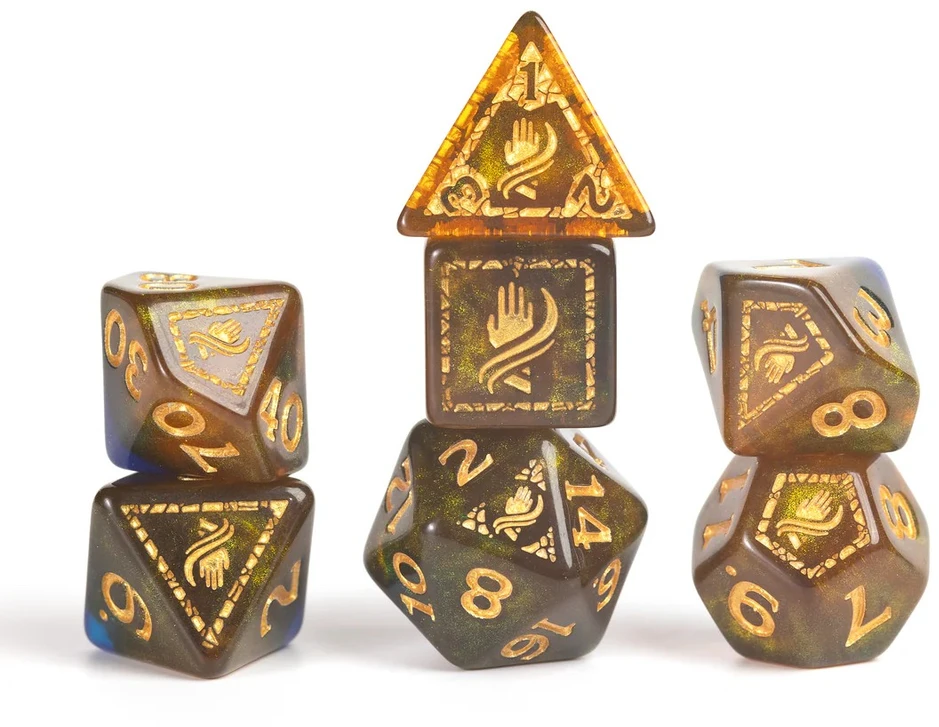 Sirius Dice Dungeons & Dragons Adventure Dice - Monk: Mėlyna / Gold