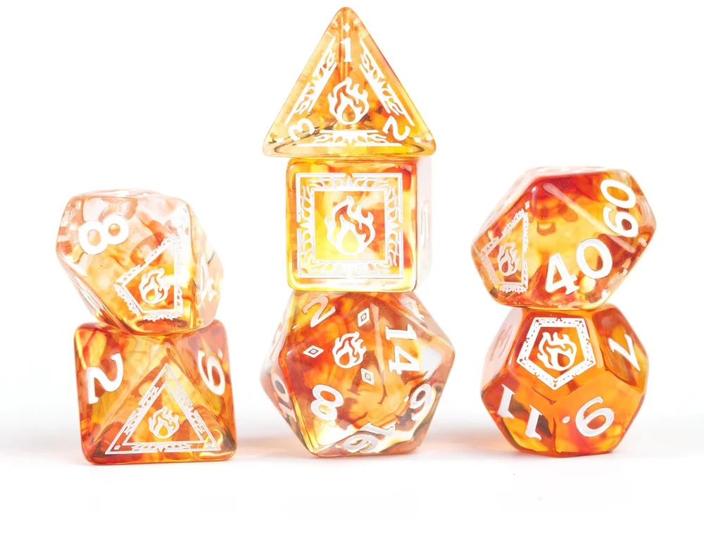 Sirius Dice Dungeons & Dragons Adventure Dice - Sorcerer: Oranžinis
