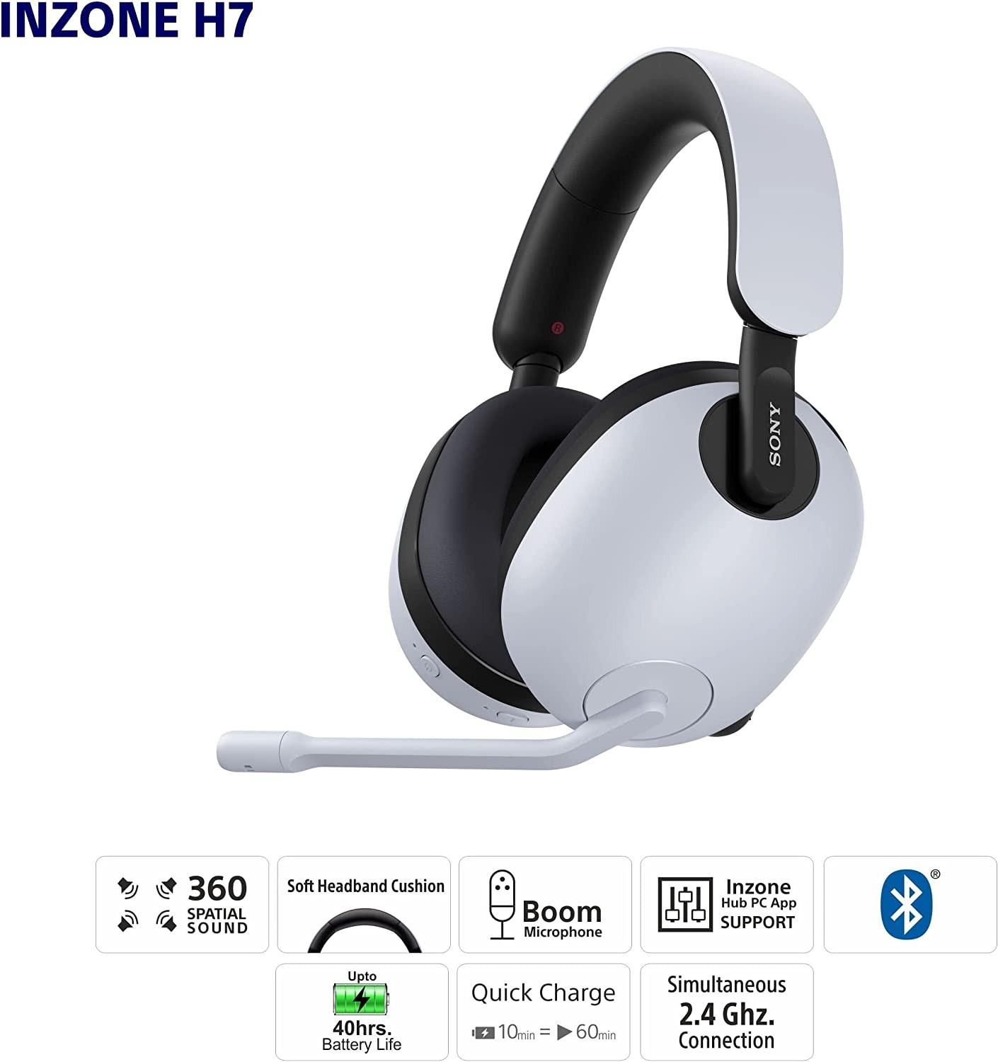 Žaidimų belaidės ausinės Sony Inzone H7, Baltos, modelis 