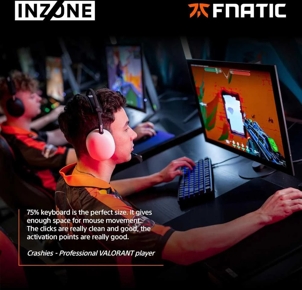 Klaviatūra žaidimams Sony INZONE KBD-H75 TKL US su laidu magnetyczna su pašvietimu juoda