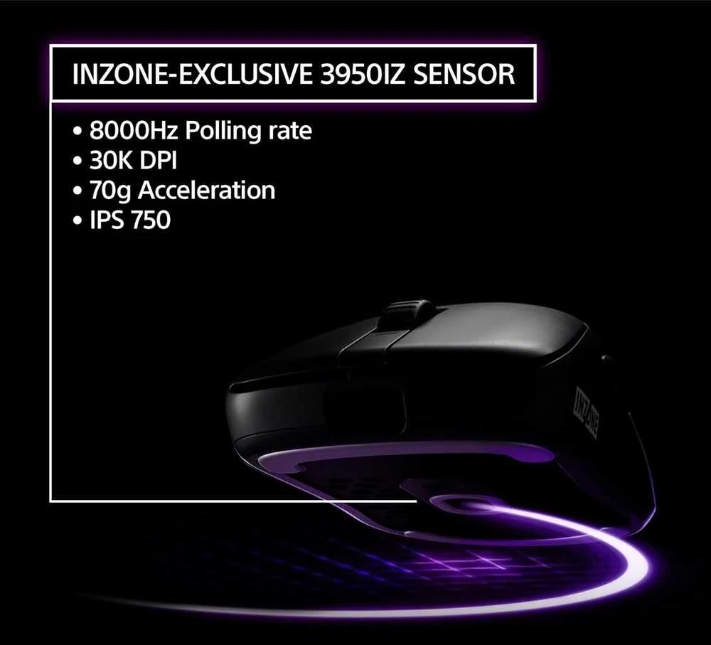 Myszka žaidimams Sony INZONE Pelė-A belaidė 30000 dpi optinė juoda