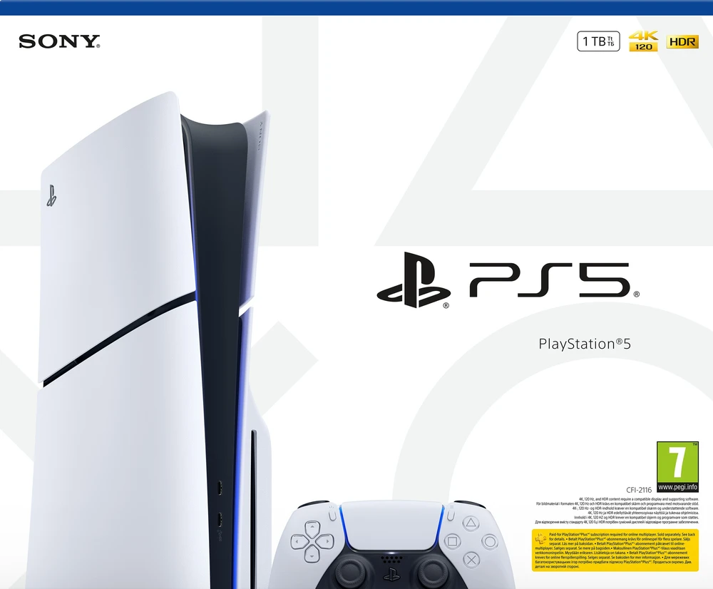Sony PlayStation 5 SLIM žaidimų konsolė E-chassis (1 TB SSD, Disc Drive)