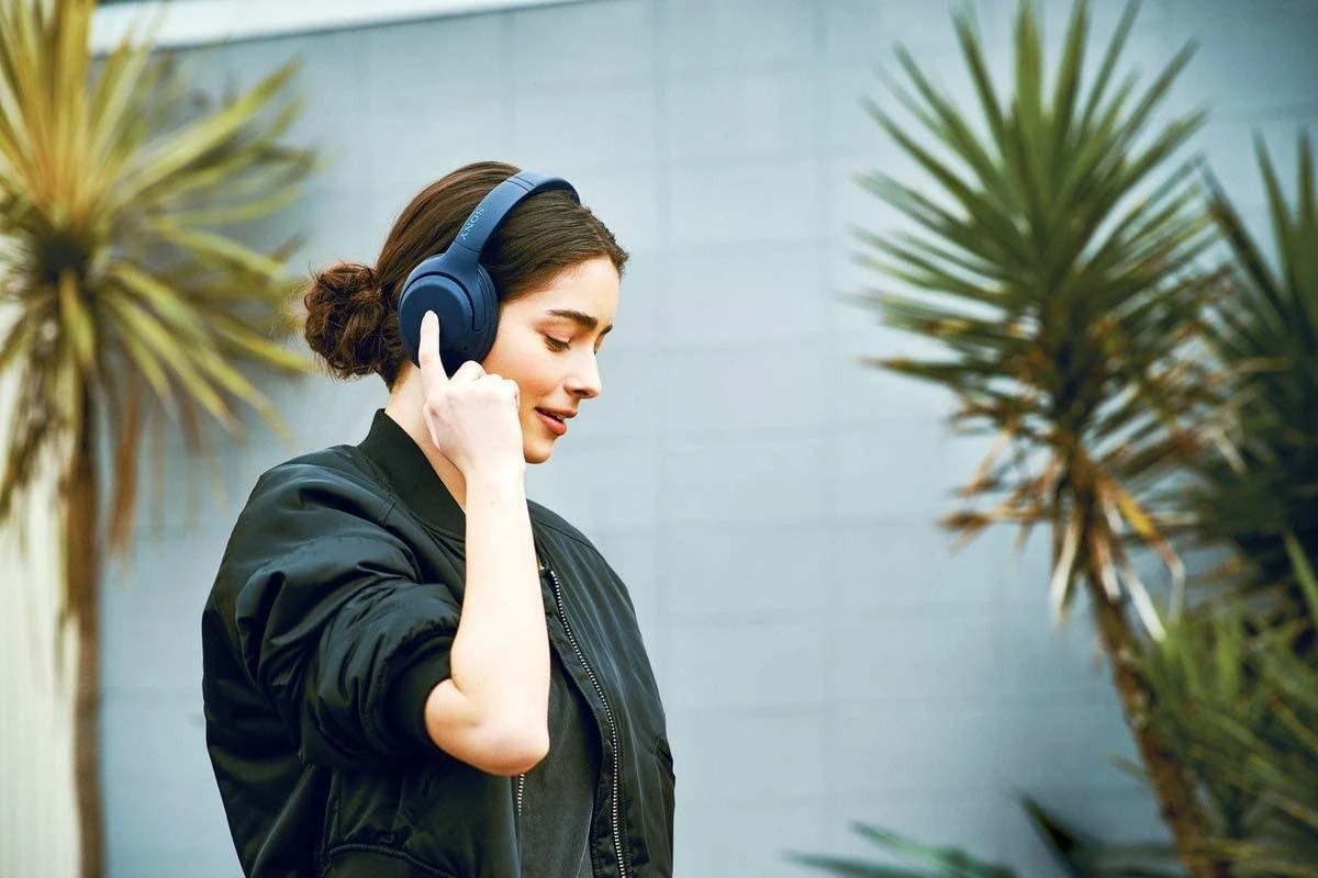 Sony WH-1000XM4 belaidės triukšmą slopinančios ausinės, Mėlynos